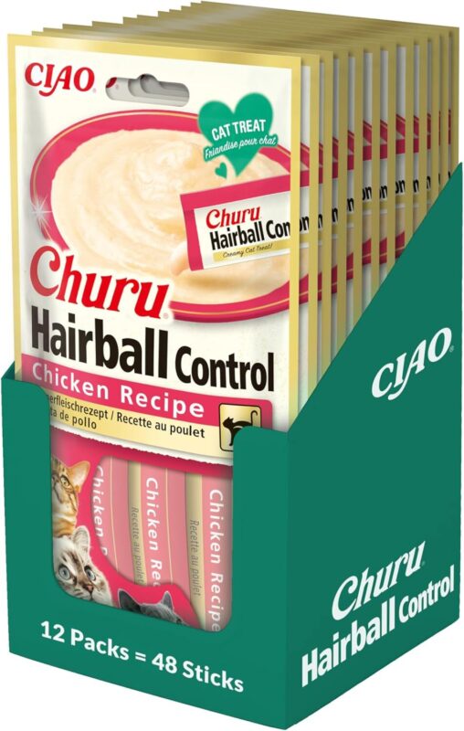 INABA CAT CHURU HAIRBALL CHICKEN 12x56g (672g)
