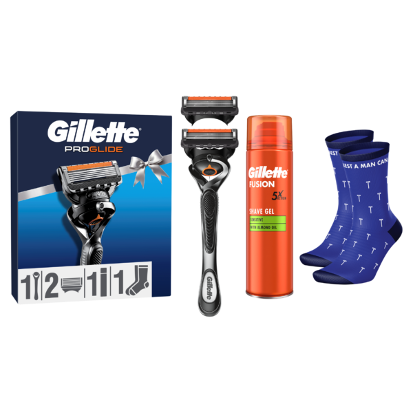 Gillette ProGlide h+2 blades, Sensitive Gel 200 ml, Socks XM