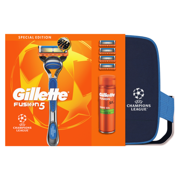 Gillette UCL Fusion h+4 blades, 200 ml Sensitive Gel XMAS25