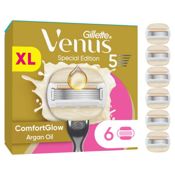 Venus ComfortGlow Argan Oil, 6 blades