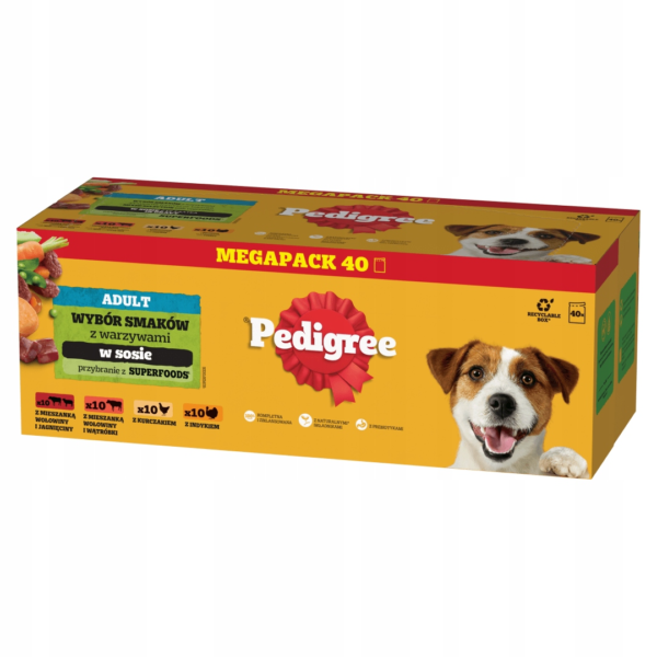 Pedigree konerv kalkun, lammas, veis, kana (40x100g)
