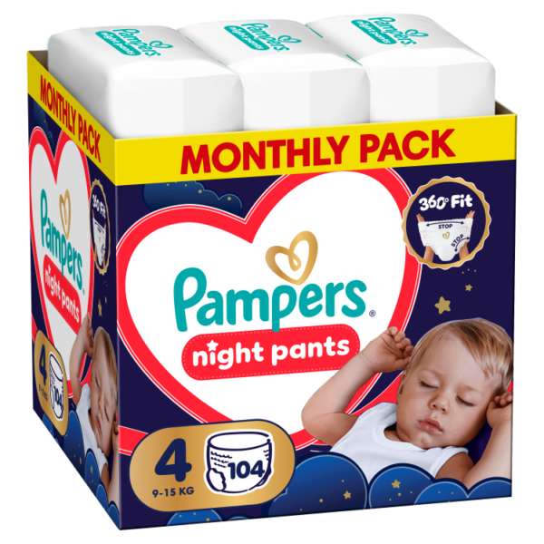 Pampers Pants Night Monthly Pack Size 4, 104ct