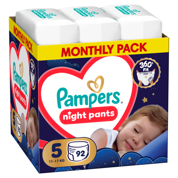 Pampers Pants Night Monthly Pack Size 5, 92ct