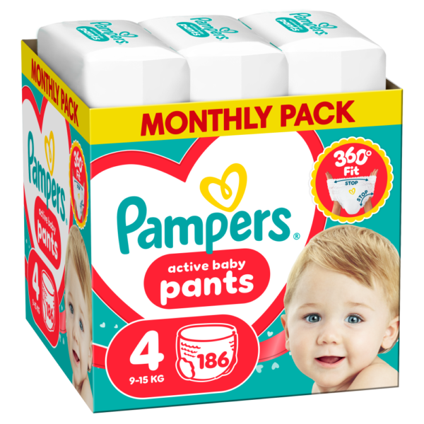 Pampers Pants Monthly Size 4,  186ct