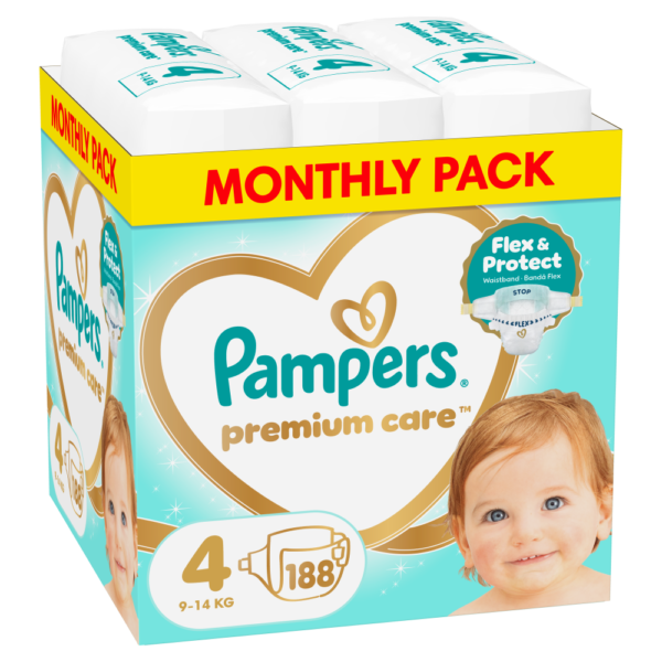 Pampers Premium Care Monthly, Size 4, 188ct