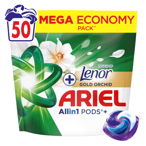 Ariel All-in-1 Pods Gold Orchid, 50ct