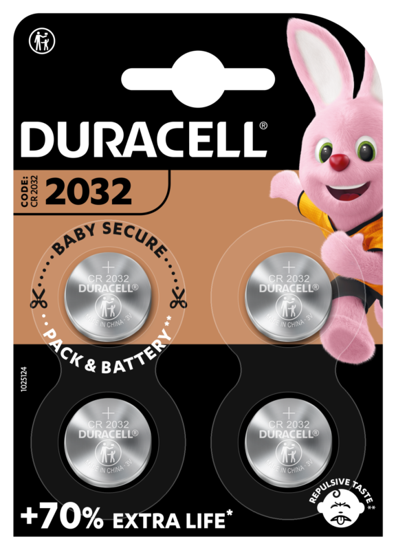 Duracell patarei 2032 3V liitium 4tk.