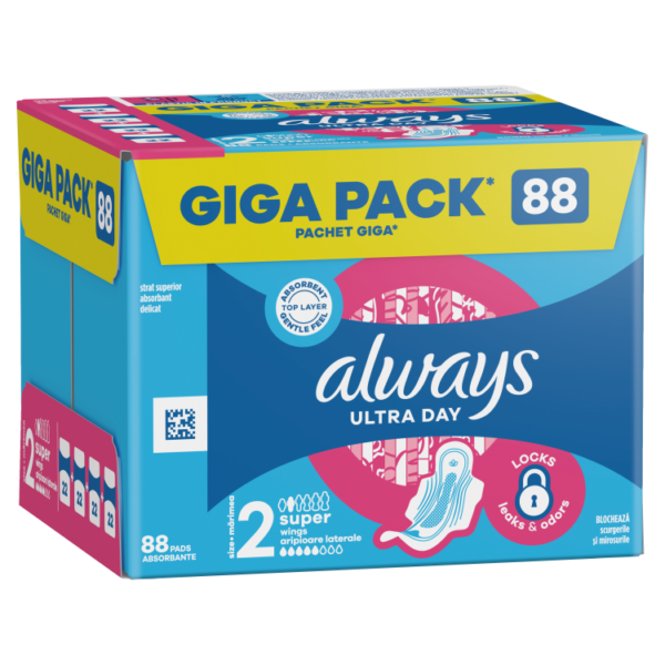 Always Ultra Pads Long Wing Light 88CT Size 2
