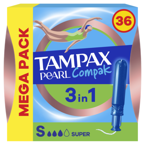 Tampax Pearl Compak Tampons Super 36CT
