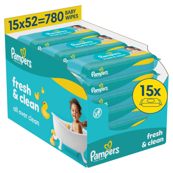 Pampers Wipes Fresh 15x52ct, 780 wipes