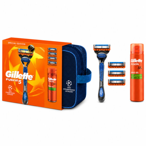XMAS26 Gillette Fusion5 Gift Bag, Razor, 4 Blades, Gel